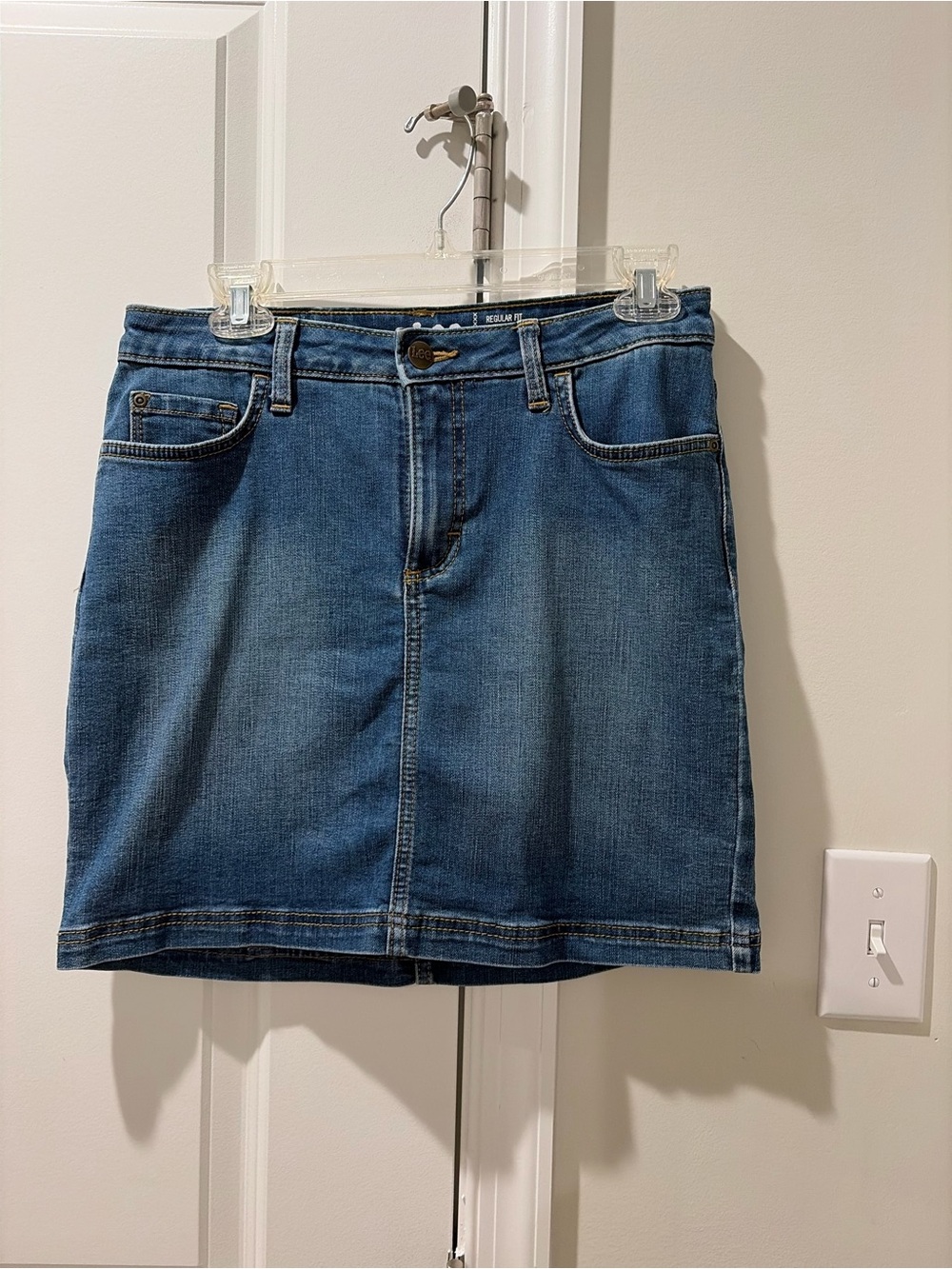 Lee Blue Denim Mini Skirt - Classic Five-Pocket Style